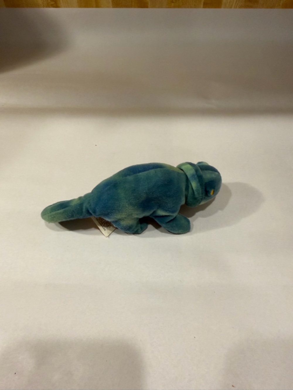 Rare vintage Ty Plush Chameleon Toy - Teal and Green